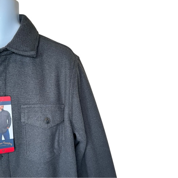 Freedom Foundry Men’s Textured Fleece Shirt Jacket M Button-Front Lined Gray NWT - Picture 5 of 8